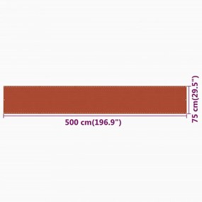 narancssárga HDPE erkélytakaró 75 x 500 cm