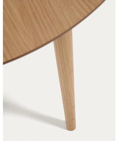 Natúr színű kerek bővíthető étkezőasztal tölgyfa dekorral ø 90 cm Oqui – Kave Home