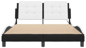 fekete és fehér ágykeret LED-ekkel matrac nélkül Zadar 120 x 200 cm
