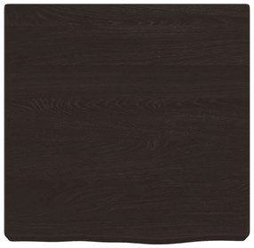 sötétbarna kezelt tömör tölgyfa fali polc 40x40x(2-6) cm