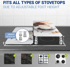 Edzett üveg tűzhely fedőlap szett 2 db-os 52x30 cm Café Aromatica – Maximex