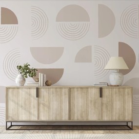 Fotótapéta – Absztrakt bézs körök (147x102 cm)