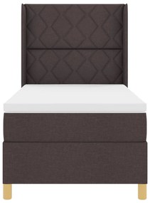 Boxspring Ágy Matrac Kétszemélyes Sötétbarna 90x200 cm Szövet