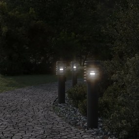 fekete rozsdamentes acél kültéri állólámpa aljzattal 60 cm