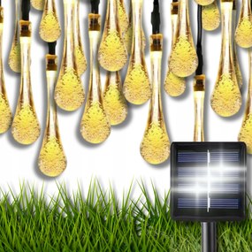 Napelemes Füzér Lámpa 40 Led Lánc Jégcsap Dekoráció Erkély Zsinór 6m