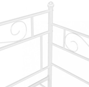 fehér fém kihúzható kanapéágy-keret 90 x 200 cm