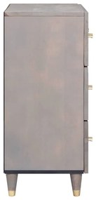 Széf fiókkal 2 pcs Szürke 60 x 33.5 x 75 cm Tömör mangófa