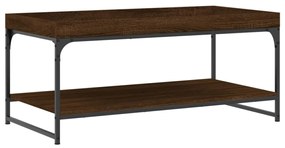 barna tölgyszínű szerelt fa dohányzóasztal 100x49x45 cm