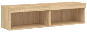 2 db sonoma tölgy színű TV-szekrény LED-ekkel 60x30x30 cm