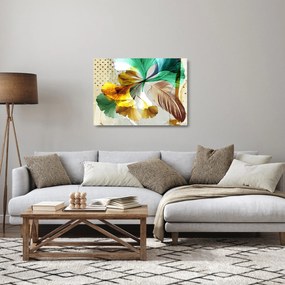Kép - Levelek tollal (üvegen) (70x50 cm)
