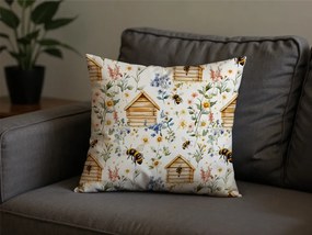 Pamut párnahuzat WOODEN HOUSES POLY 45x45 cm, színes