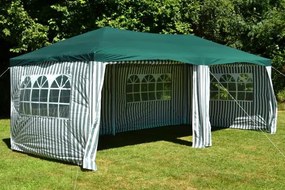 Kerti sátor ablakokkal és zárható falakkal 3×6 m zöld