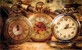 Fotótapéta Antik óra Vintage idő térkép 416x254 vinil +ragasztó