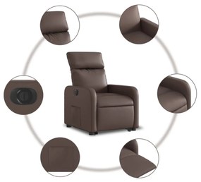 vidaXL elektromos barna műbőr felállást segítő dönthető fotel