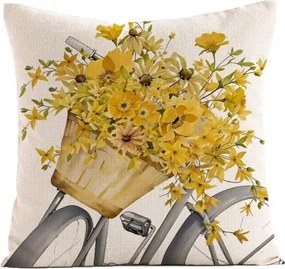 Len párnahuzat VELOBLOOM 45x45 cm, krém színű