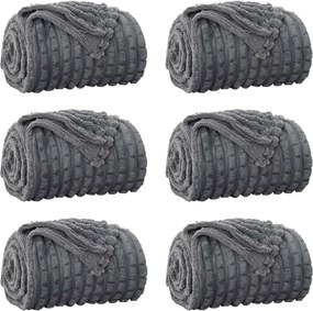 vidaXL Takarók 6 pcs Sötétszürke 200 x 150 cm Gyapjú
