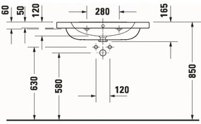 Duravit 23998000002 - Falra szerelhető mosdó D-CODE 80x48 cm kerámia/fényes fehér