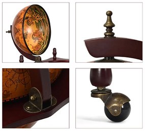 Gurulós földgömb alakú bortartó állvány