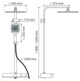 Schütte 60530 - OCEAN termosztátos zuhanyszett, fényes króm