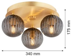Argon 6308 - Mennyezeti lámpa PALOMA 3xE14/7W/230V arany/fekete