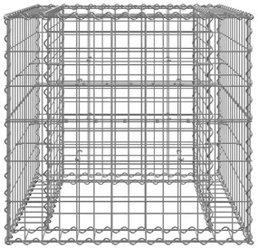 ezüst horganyzott vas gabion kosár 70 x 70 x 65 cm