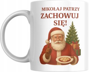 Bögre Karácsonyra Ajándék Karácsony Mikulás Néz