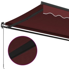 burgundi vörös kézzel kihúzható napellenző 450 x 350 cm