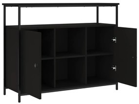 fekete szerelt fa tálalószekrény 100 x 35 x 80 cm