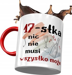 Piros Bögre Születésnapra 17 17. 17. Ajándék Nyomtatott Fotóval