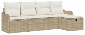 Kerti Kanapé Szett 5 pcs bézs és krémszínű 231 x 117 x 85 cm