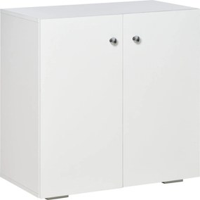 HOMCOM Modern Stílusú Nappali Tálaló 2 Ajtóval és 2 Polccal 70x39x70 cm Fehér | Aosom