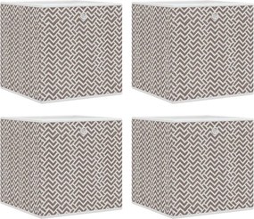 vidaXL 4db barna nem szőtt szövet összecsukható tárolódoboz 32x32x32cm