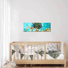A víz alatti világ képe (órával) (90x30 cm)