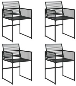 4 db fekete polyrattan kerti szék