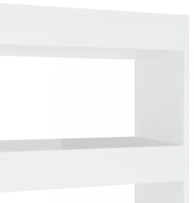 magasfényű fehér könyvszekrény/térelválasztó 100 x 30 x 135 cm