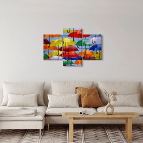Színes esernyők képe (90x60 cm)