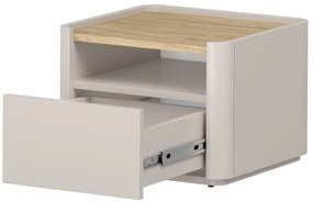 Elivo éjjeliszekrény 50 cm fiókkal - kasmír / olajozott tölgy