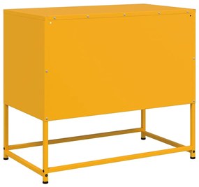 mustársárga acél TV-szekrény 68 x 39 x 60,5 cm