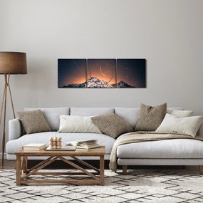 Egy éjszakai égbolt és a hegy képe (órával) (90x30 cm)