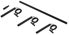 Modern sínrendszer 3 fekete függőlámpa foglalattal, 1 fázisú - Slimline Keno