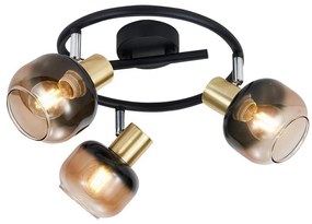 Prezent 27515 - spotlámpa PEGAS 3xE14/40W/230V fekete/füstös