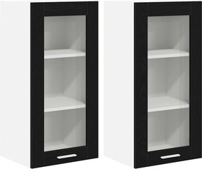 vidaXL Függő szekrény 2 pcs Fekete tölgy 40 x 31 x 80 cm Faanyag