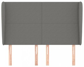 sötétszürke szövet fejtámla szárnyakkal 147 x 23 x 118/128 cm