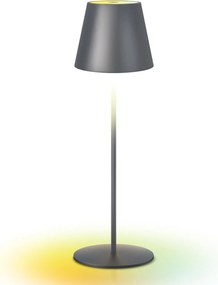 Vezeték nélküli Led asztali lámpa, elemes lámpa szürke IP54 vízálló