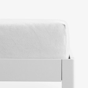 Goldea gumis nem áteresztő frottír lepedő - fehér 80 x 200 cm