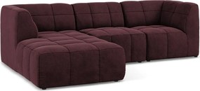Borvörös bársony sarokkanapé (bal oldali-heverő résszel) Aloha – Makamii