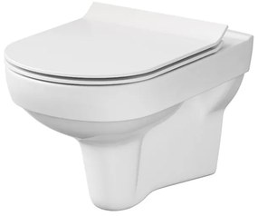 Cersanit City miska WC wisząca Clean On bez kołnierza z deską wolnoopadającą biała K701-143