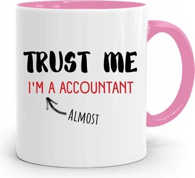 Rózsaszín Bögre Ajándék Könyvelőnek, fényképes nyomattal