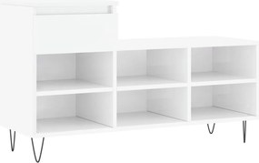 vidaXL magasfényű fehér szerelt fa cipősszekrény 102x36x60 cm