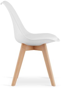 Étkezőgarnitúra 1 + 4, fehér ADRIA asztal 120x80 cm + fehér BALI MARK szék bükkelőlábakkal